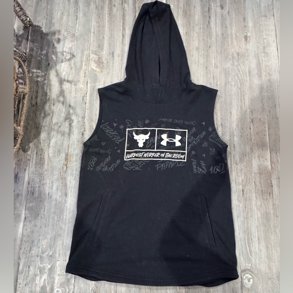 Project Rock by Under Armour Youth Black Sleeveless Hoodie